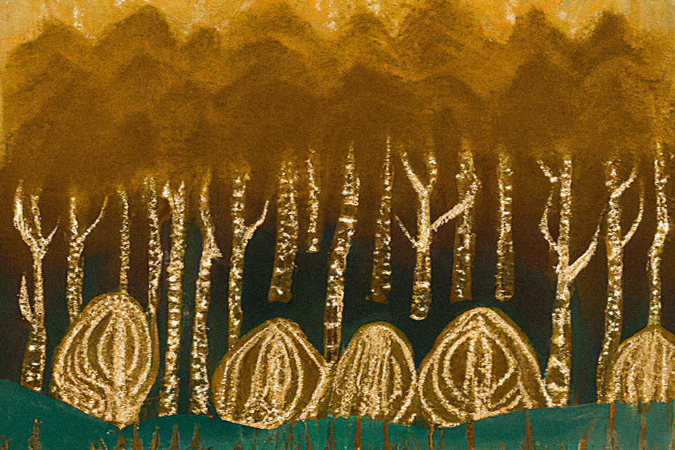 artwork for AE Reiff's poem Elk and Aspen