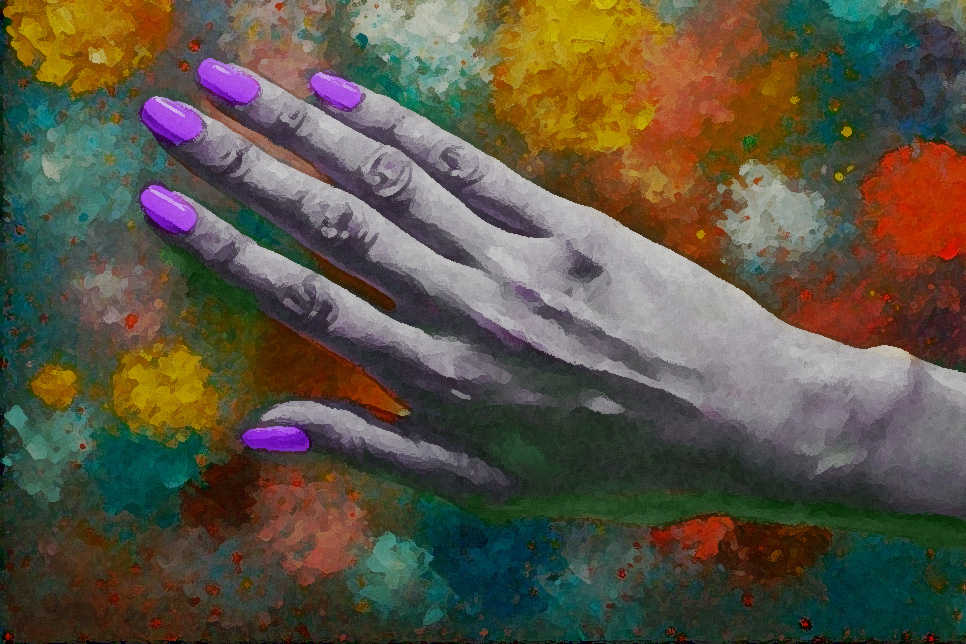 artwork for Nora Ray's poem Too Blue, Too Pale